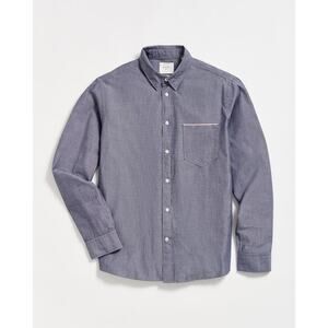 Billy Reid MSL 1-Pocket Detail Blue Cotton Button Down Shirt, Size Small